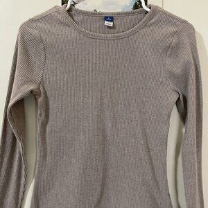 Old Navy Medium/Petite tan/brown Ribbed Sweater